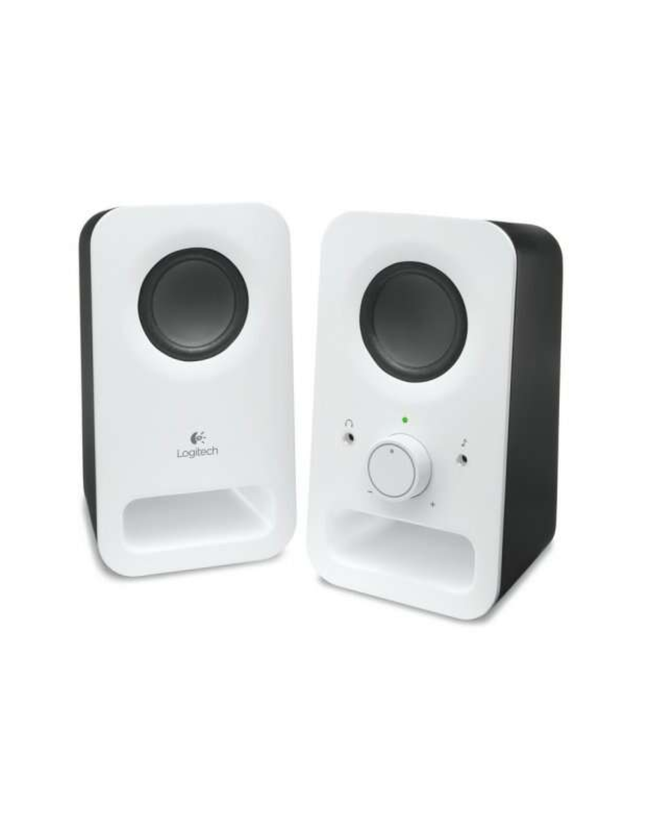 Logitech Z150 — Colunas Estéreo 2.0, 6 W Pico (3 W RMS), Dupla Entrada 3,5 mm, Saída Phones (Preto)