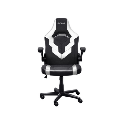 Trust GXT 703W Riye – Cadeira Gaming Profissional Preto/Branco com Pistão Classe 4 e Base Metálica