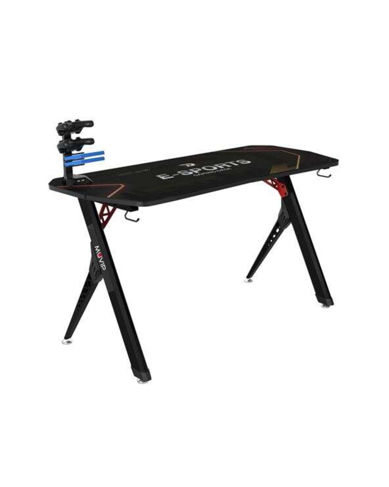 Muvip PRO1000 XL – Mesa Gaming em Fibra de Carbono com Porta-Copos, Gancho e Tapete XXL