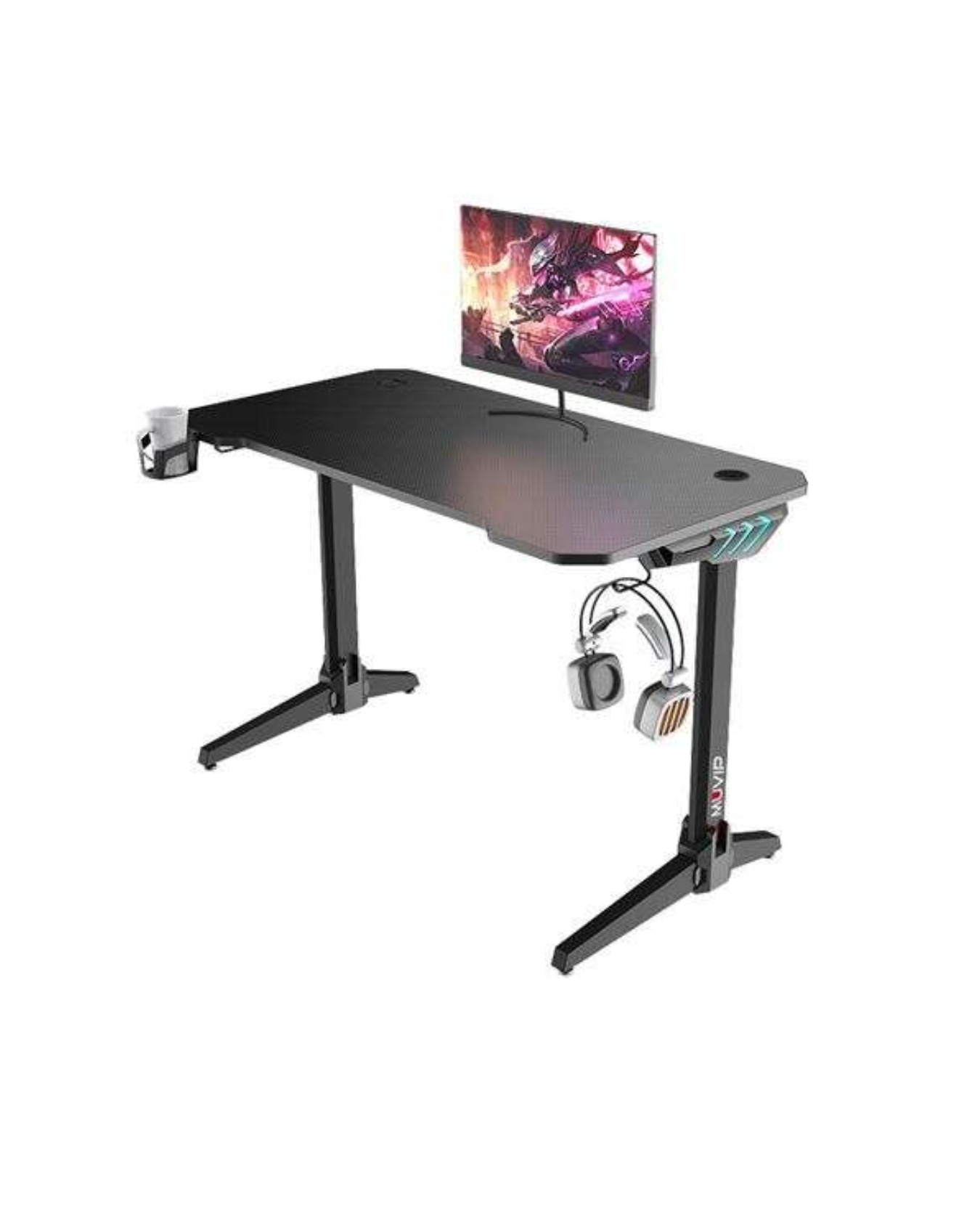 Muvip PRO500 – Mesa Gaming em Fibra de Carbono com Iluminação RGB