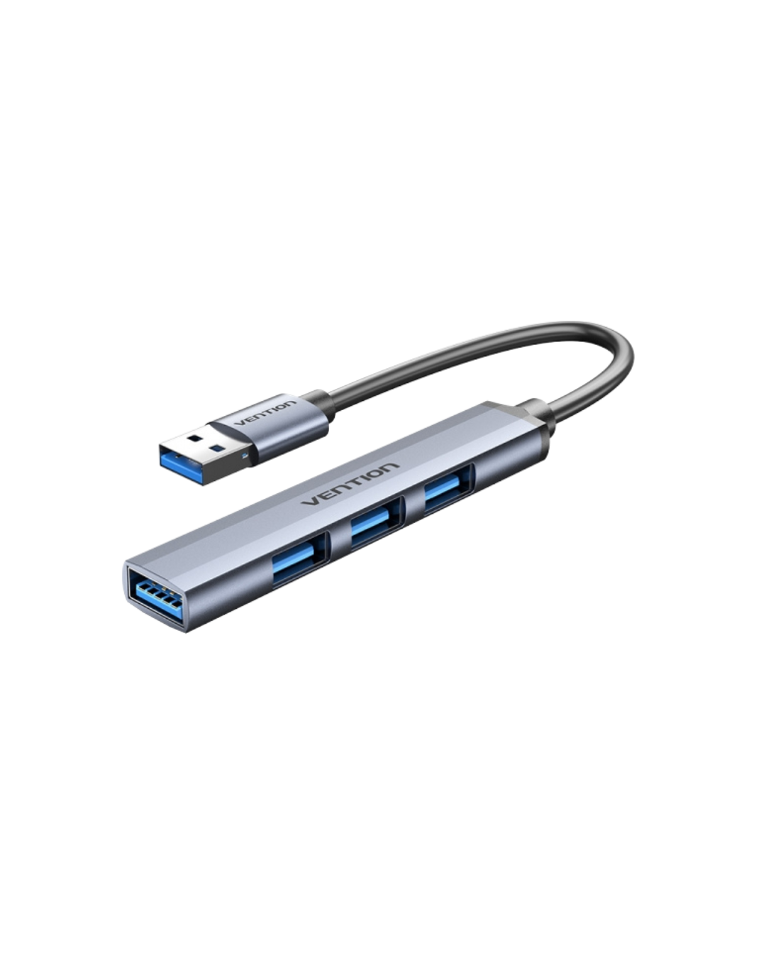 Mini Hub USB 3.0 Ultra Slim – 4 Portas, 5Gbps, Cinzento
