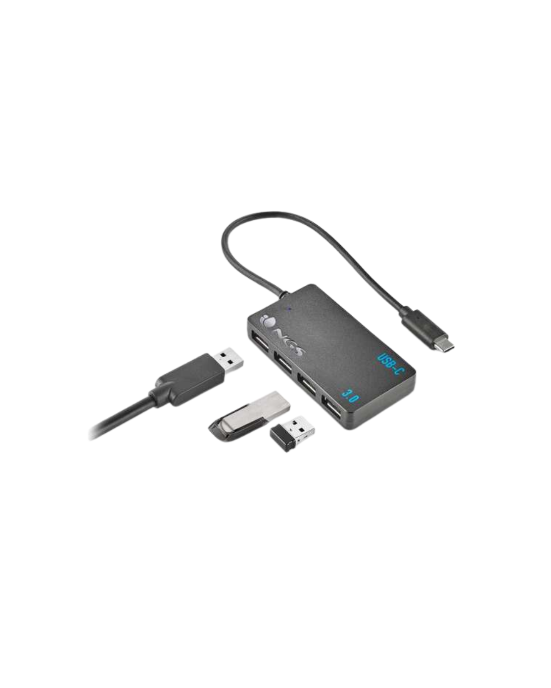 Hub USB-C 4 Portas USB 3.0 – Compacto e Portátil