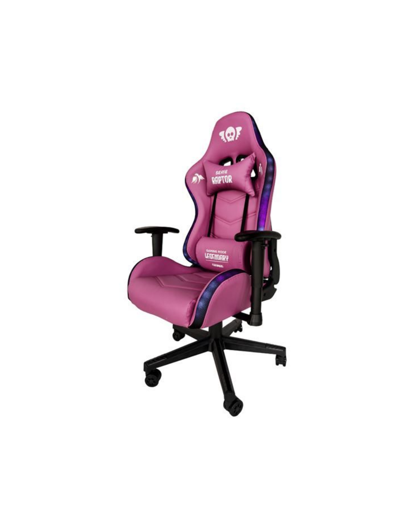 Cromad RGB Série Raptor Legendary – Cadeira Gaming Reclinável 180º com Iluminação RGB e Apoio Lombar/Cervical
