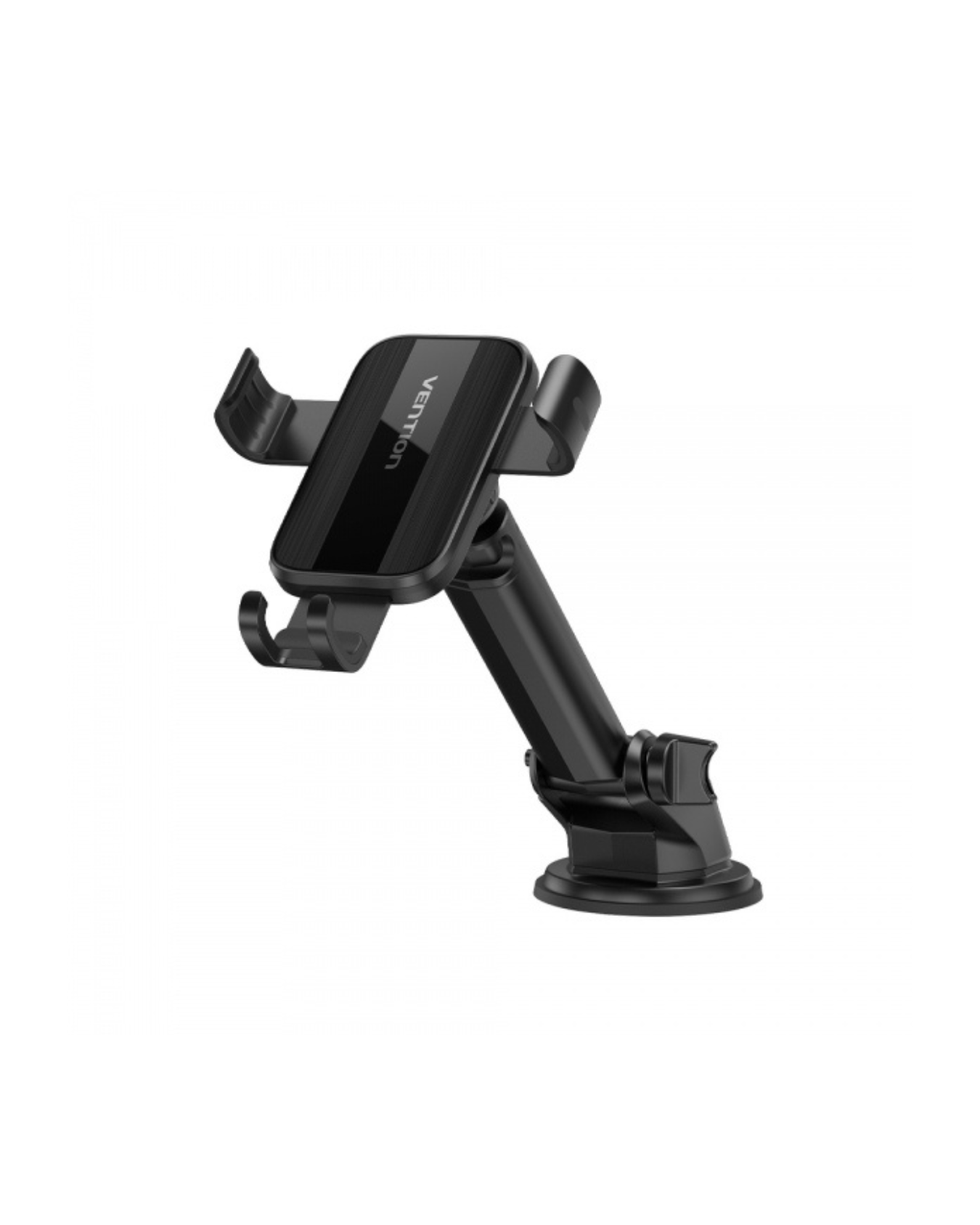 Vention KCOB0 — Suporte Automóvel com Ventosa (Quadrado, Preto), Fixação Automática, Braço 161,9 mm, Rotação 360°, 4,7"–7,2"