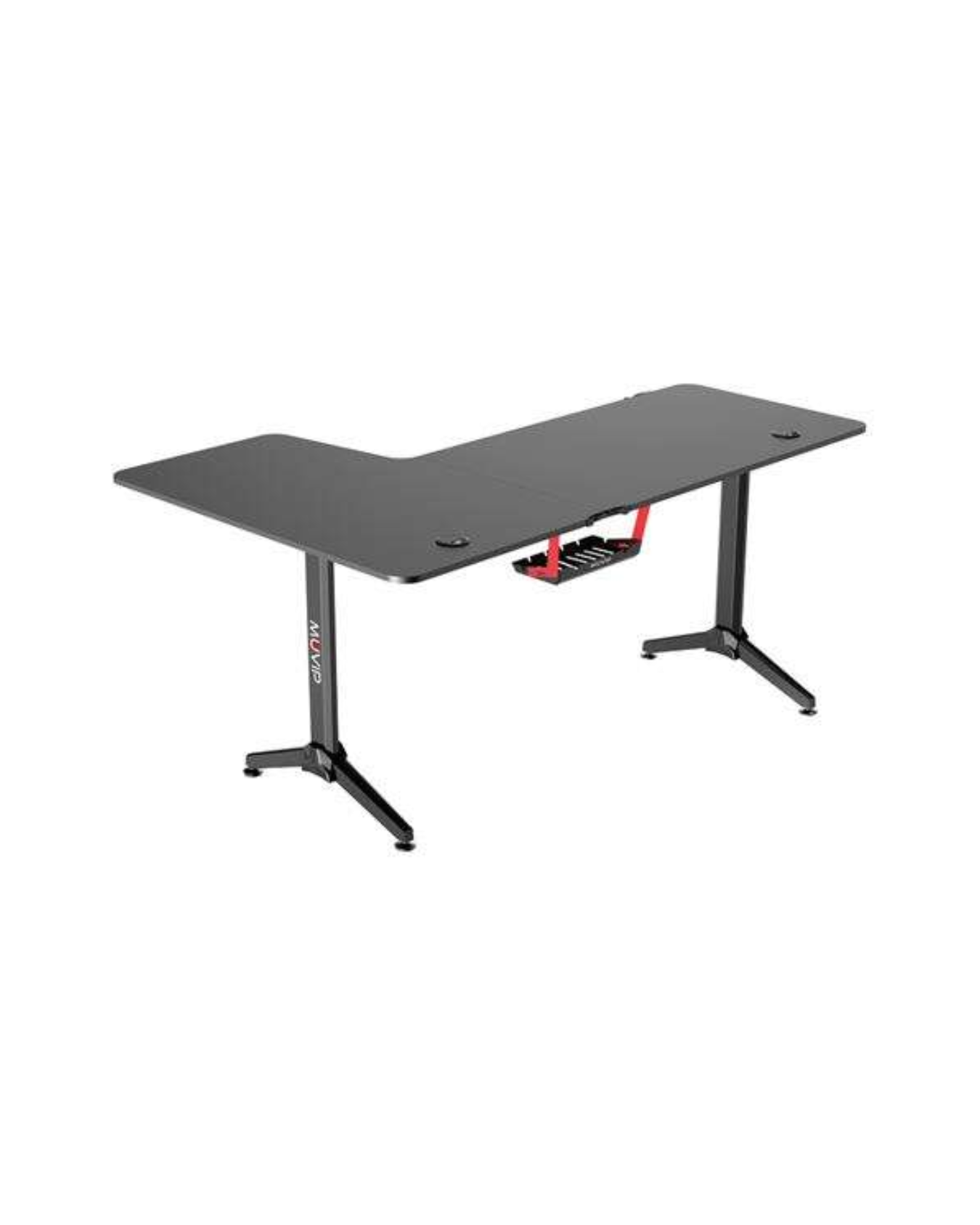Muvip PRO1300 – Mesa Gaming em Fibra de Carbono em L Direita com Porta-Copos e Gancho para Auscultadores