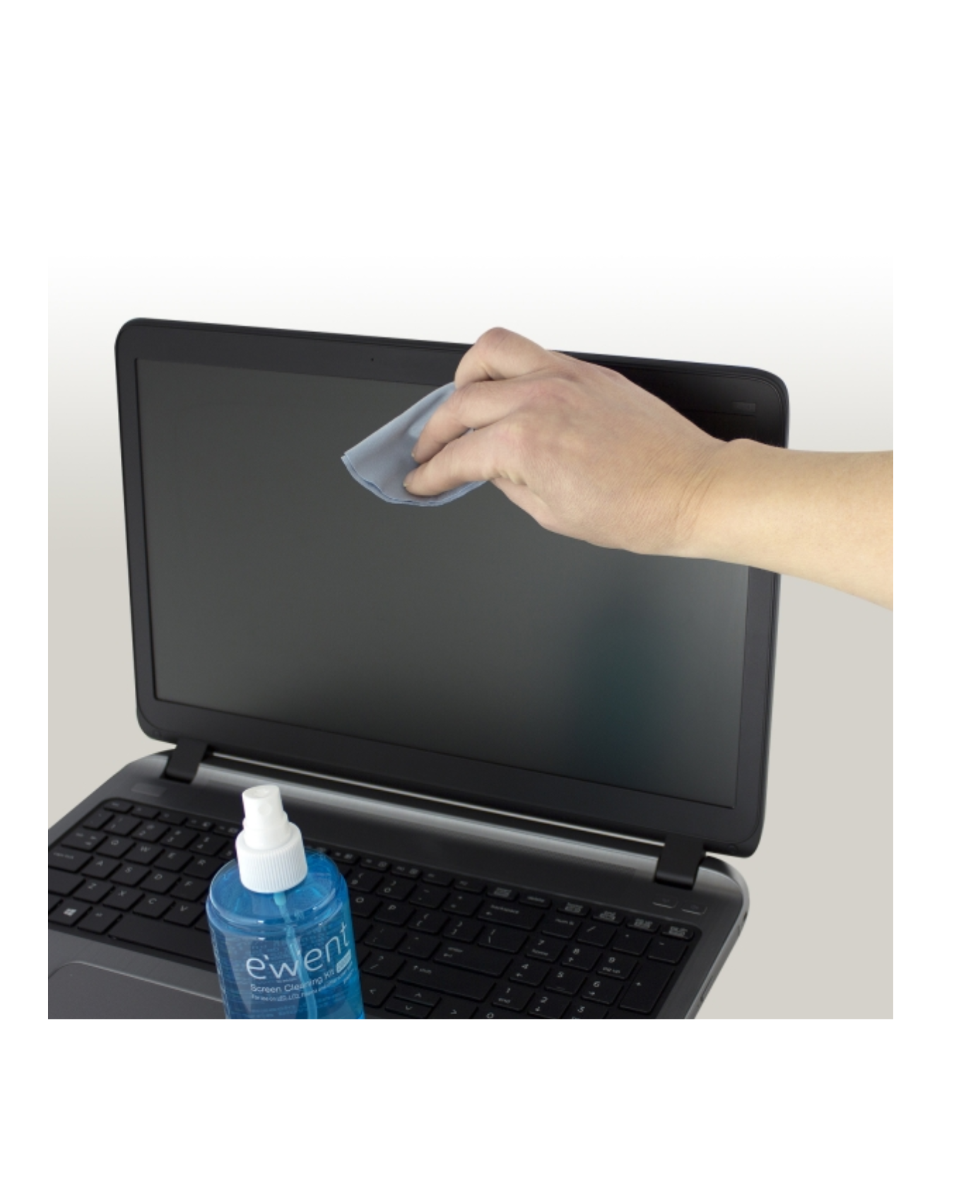Ewent EW5671 Kit de Limpeza para Ecrãs – Spray Antibacteriano (SGS) + Pano Microfibra Ultrafino, Sem Álcool/Amónia