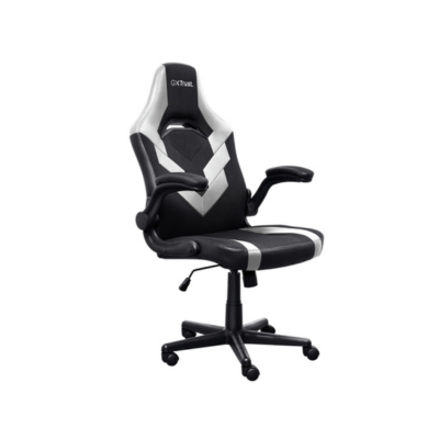 Trust GXT 703W Riye – Cadeira Gaming Profissional Preto/Branco com Pistão Classe 4 e Base Metálica