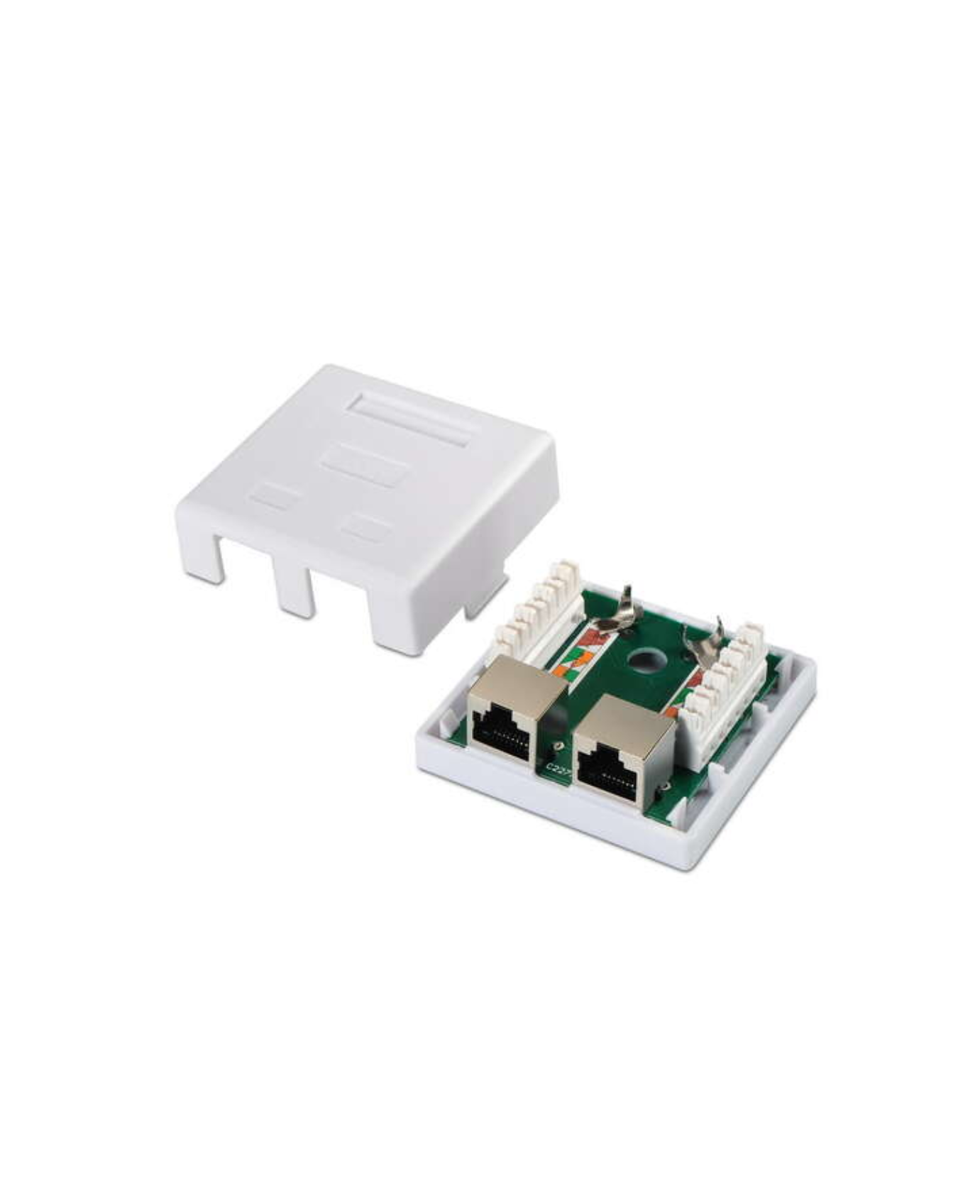 AISENS Roseta de Superfície RJ45 Cat.6 FTP – 2 Tomadas (Branco)