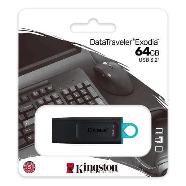 Pen drive Kingston DataTraveler Exodia - USB - 64GB - USB 3.2 Gen 1