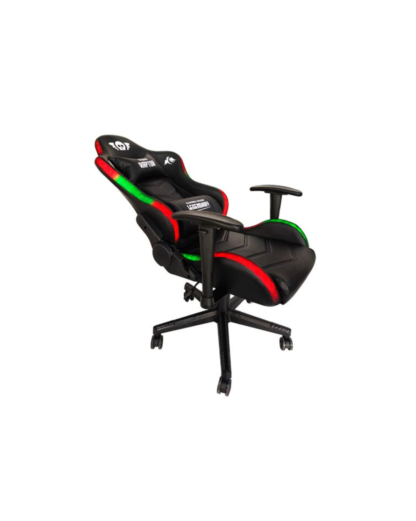 Cromad RGB Série Raptor Legendary – Cadeira Gaming Reclinável 180º com Iluminação RGB e Apoios Lombar e Cervical