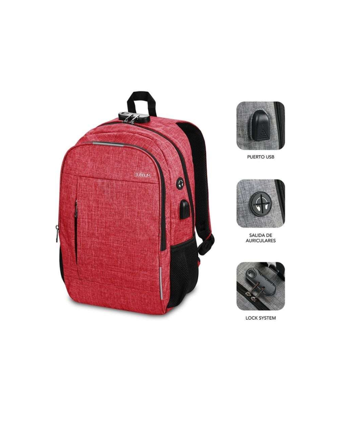 Mochila Urban Lock System Antirroubo com USB e Saída de Áudio