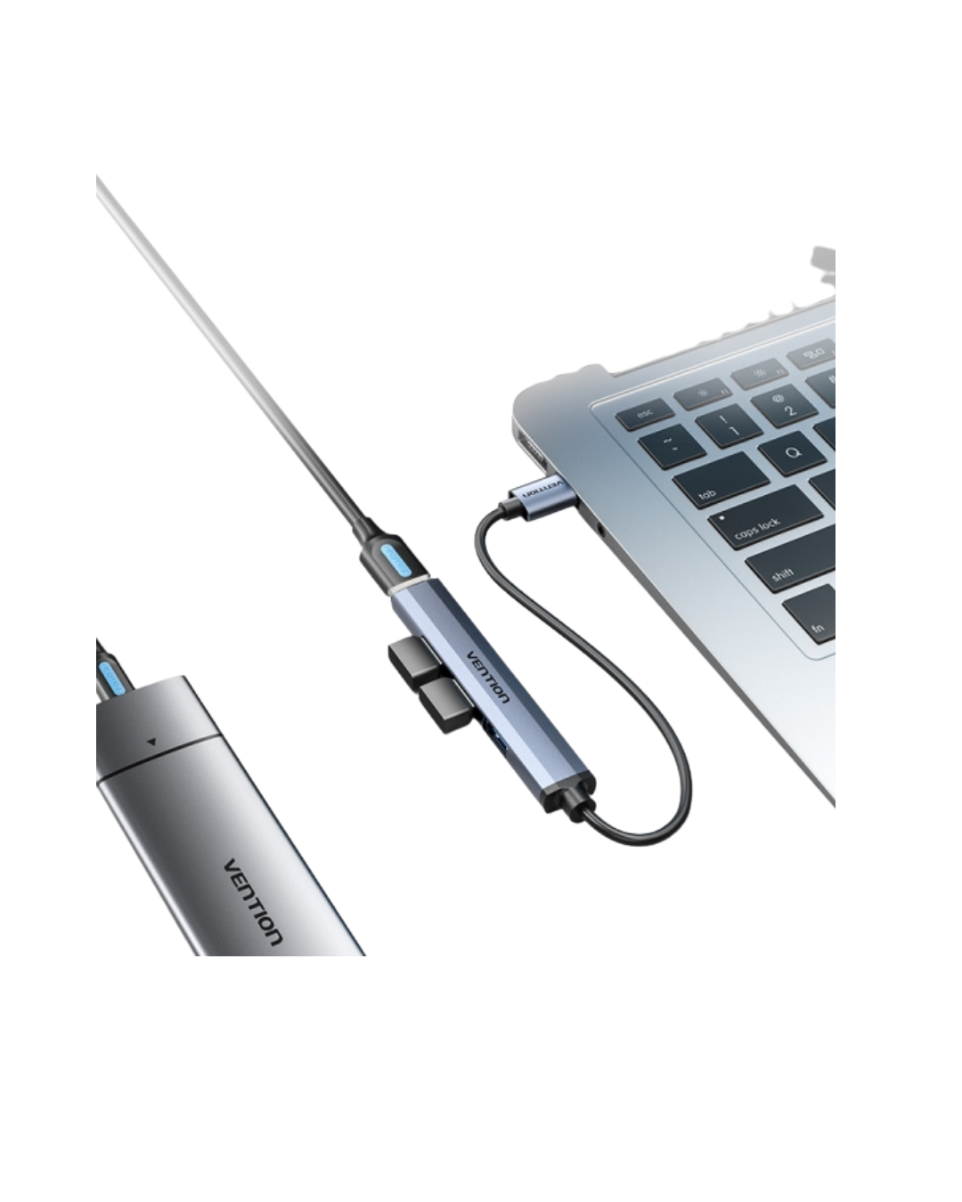 Mini Hub USB 3.0 Ultra Slim – 4 Portas, 5Gbps, Cinzento