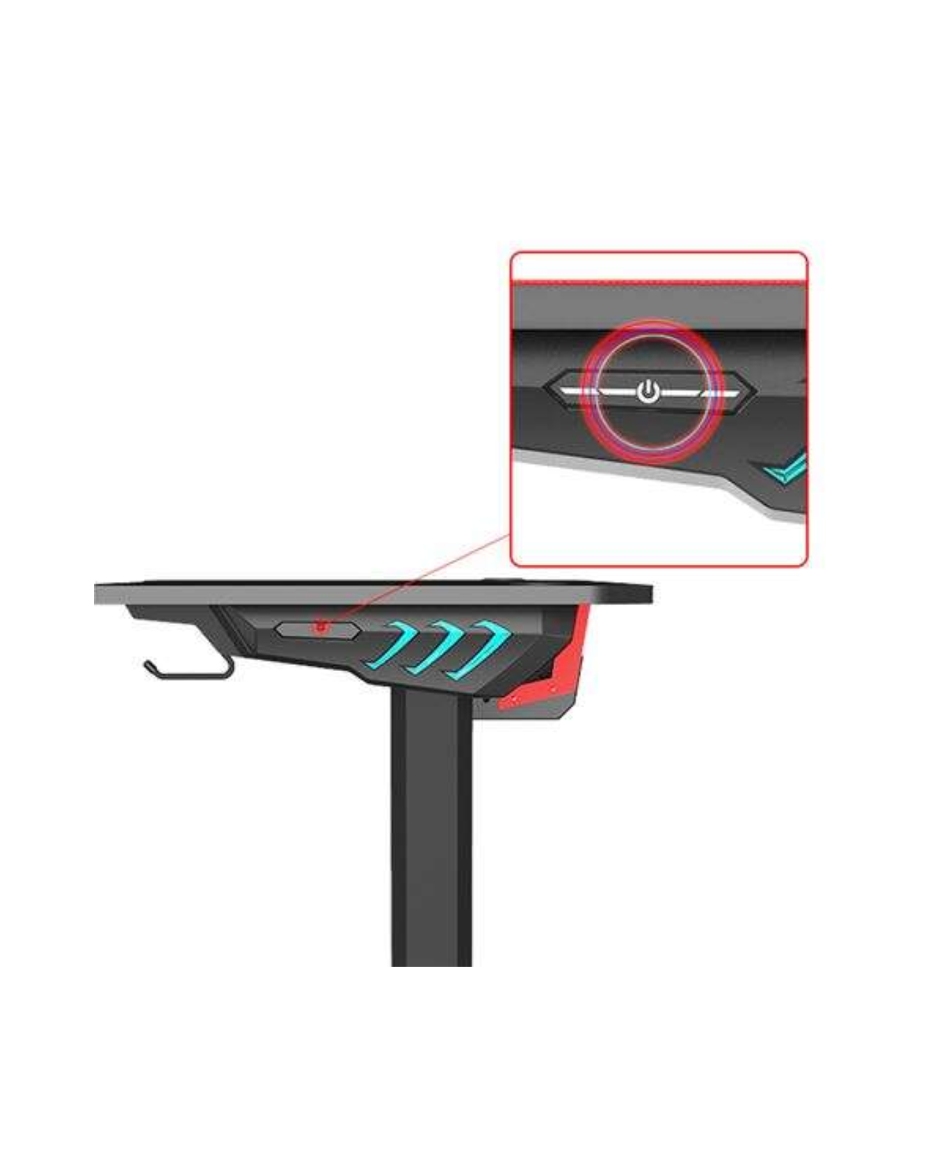 Muvip PRO500 – Mesa Gaming em Fibra de Carbono com Iluminação RGB