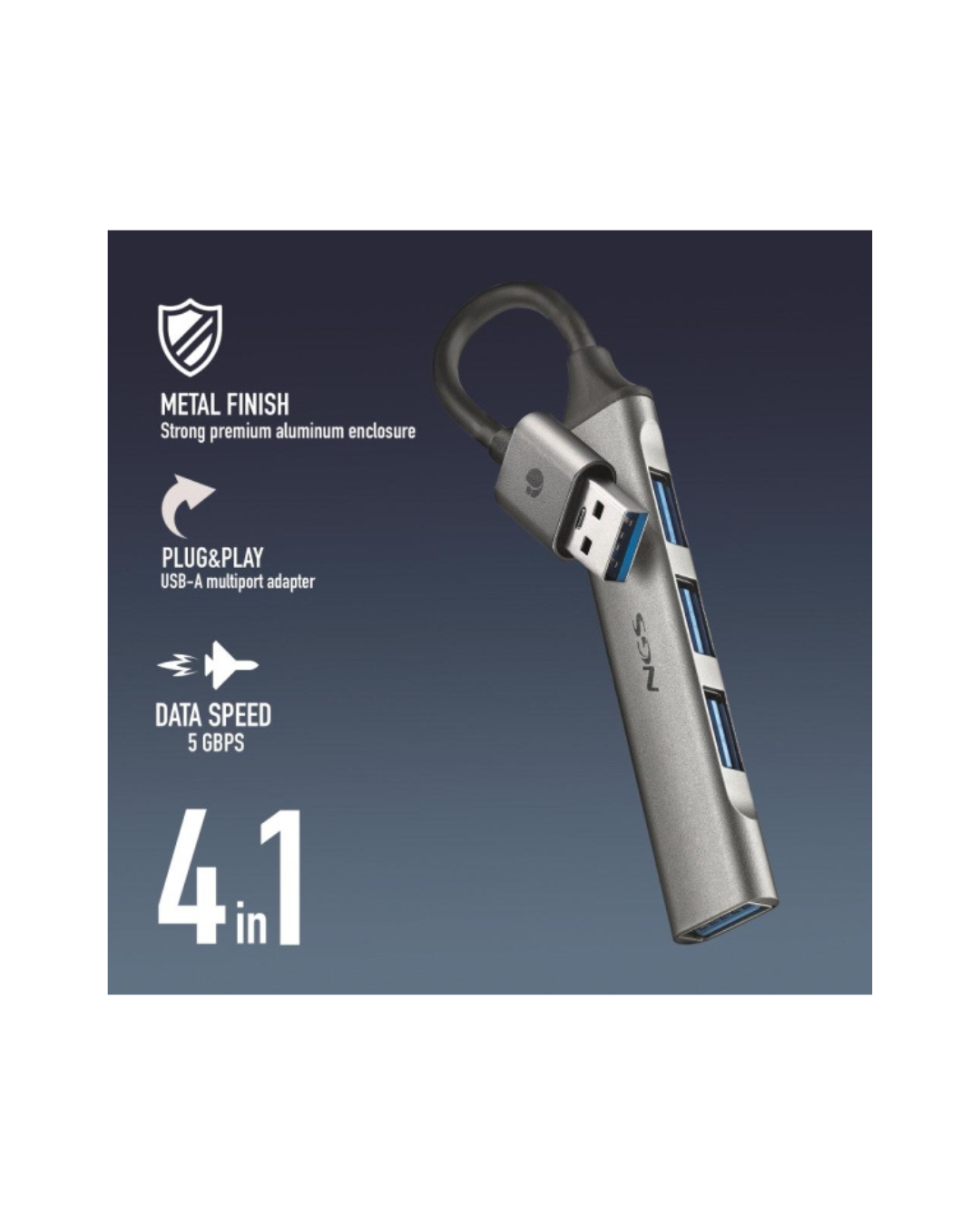 NGS IHUB4 Micro – Hub USB 3.0 Portátil 4 Portas