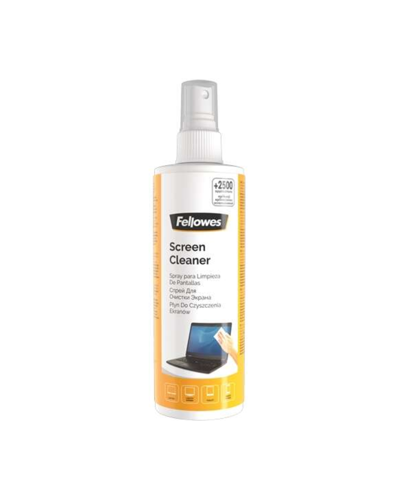 Fellowes Spray Limpeza de Ecrãs 250 ml – Sem Álcool, para Portáteis, Tablets e Monitores