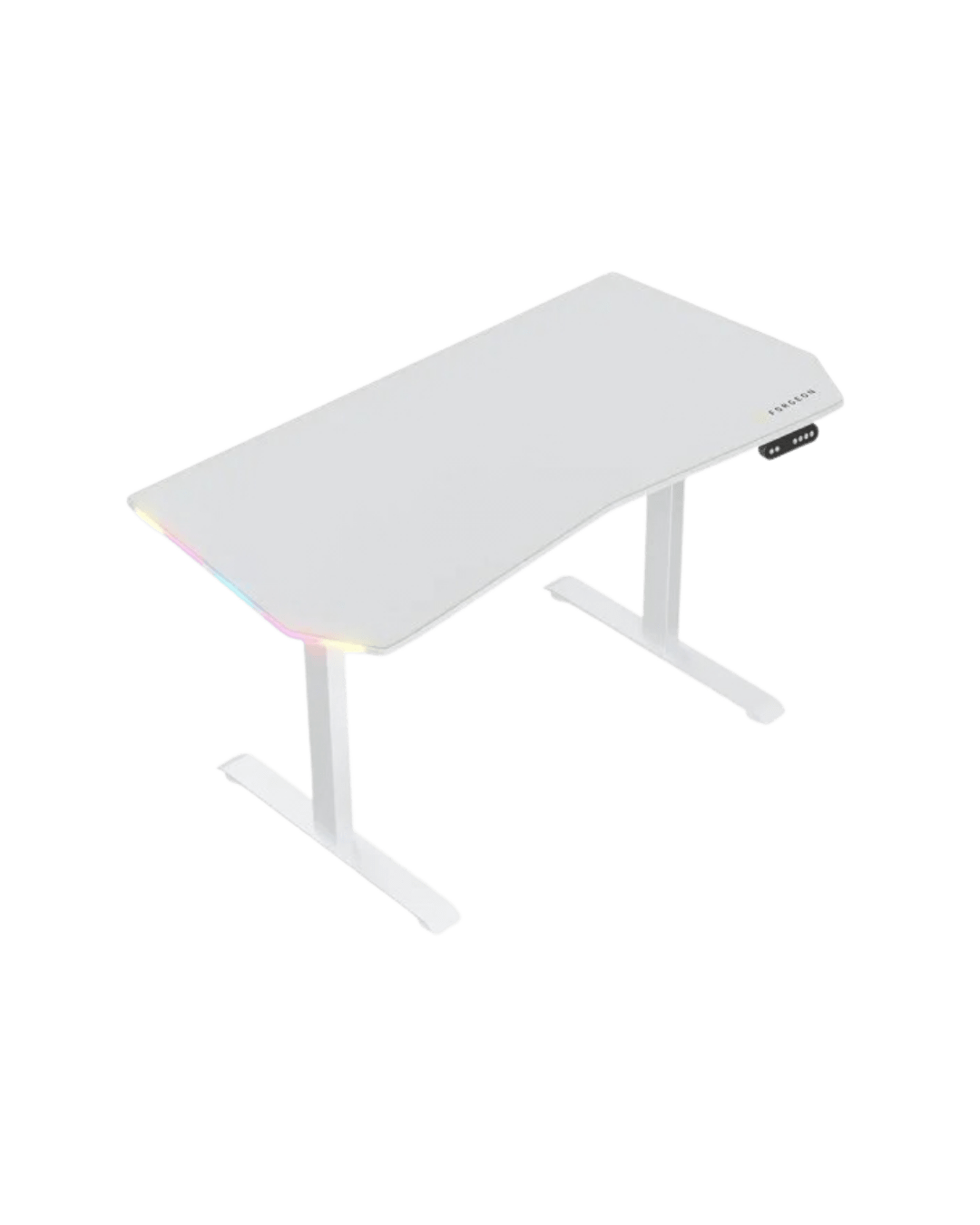 Mesa Gaming Forgeon Battleground White Elevável com Motor 140x70cm RGB Branca - Bee Store