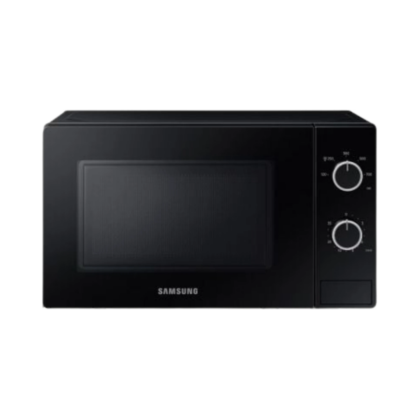 Samsung MS20A3010AL Micro-ondas Solo 20L 700W Preto — Porta de Vidro e Dial Duplo