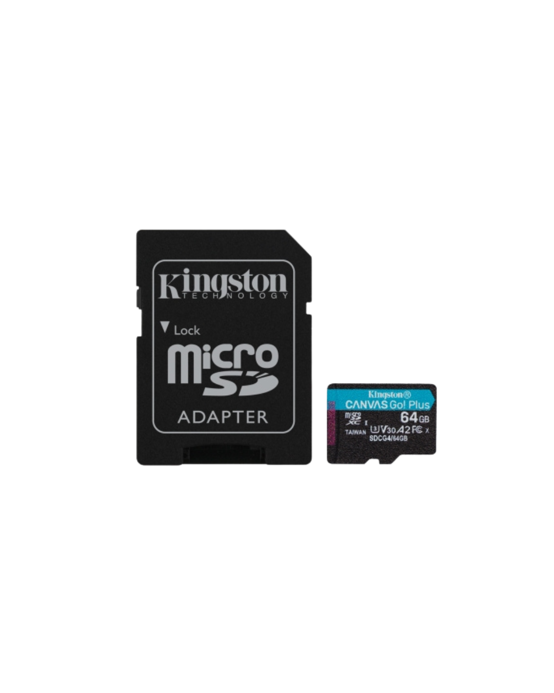 Cartão de memória Kingston Micro SDXC - 64GB UHS-I U3 V30 Classe 10 200MB/s + Adaptador