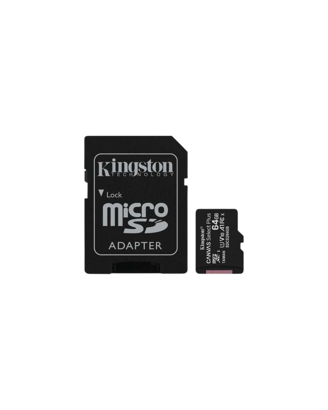 Cartão de memória Kingston Micro SDXC - 64GB Classe 10 Canvas Select Plus + Adaptador SD
