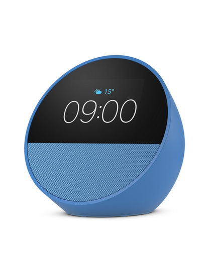 Amazon Echo Spot (Azul) — Despertador Inteligente com Alexa, Ecrã Tátil 2,83", Som Potente, Wi-Fi/Bluetooth