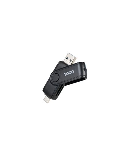 Leitor de Cartões Tooq USB-C e USB-A – SD e MicroSD – Preto
