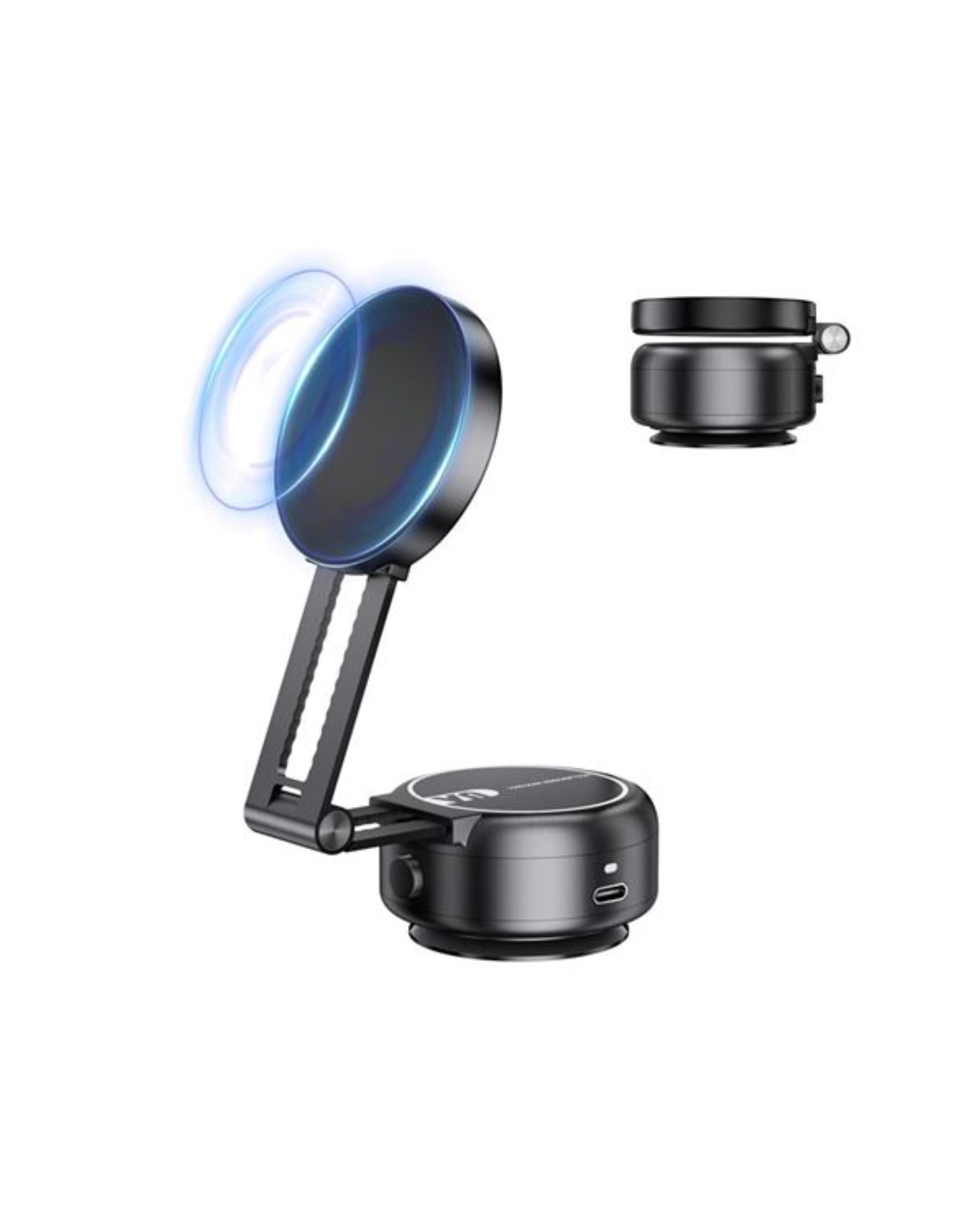 XO C166 — Suporte Automóvel Magnético com Sucção Elétrica, Bateria Integrada e Braço Telescópico (Preto)