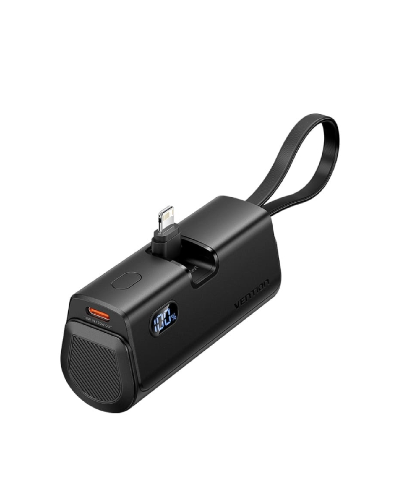 Vention PowerBank 4.800 mAh — Lightning com Carga Rápida 22,5 W, Conetor Rebatível, USB-C In/Out + Cabo USB-C & Lightning Integrados