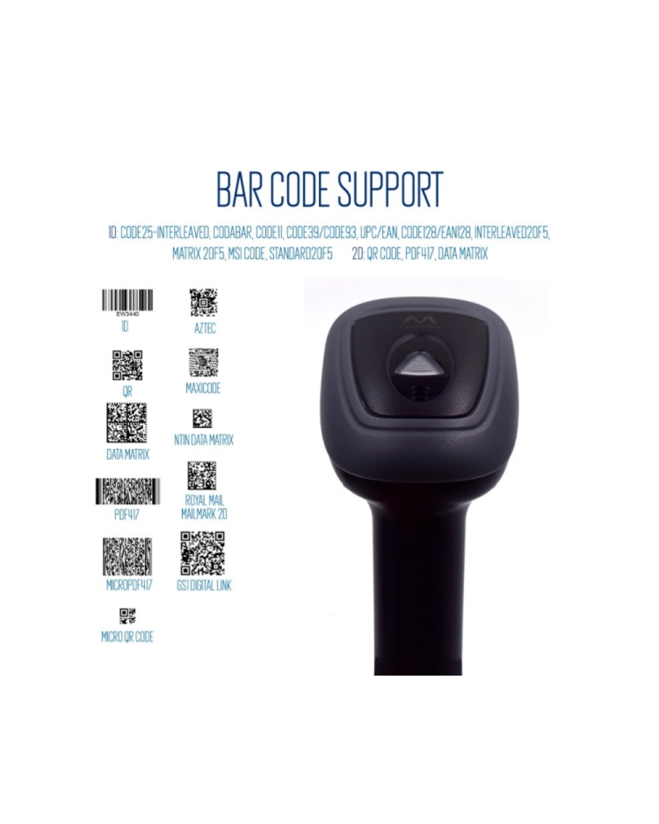 Ewent EW3440 — Leitor de Códigos 1D/2D com Base Inteligente, 2.4 GHz + Bluetooth + USB, 500 leituras/s