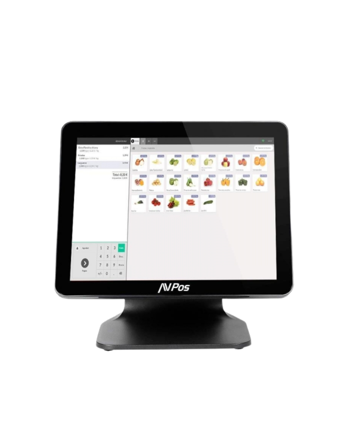 POS All-in-One 15″ (Intel N100, 8GB, 128GB SSD) com pé em alumínio e 3 anos de garantia