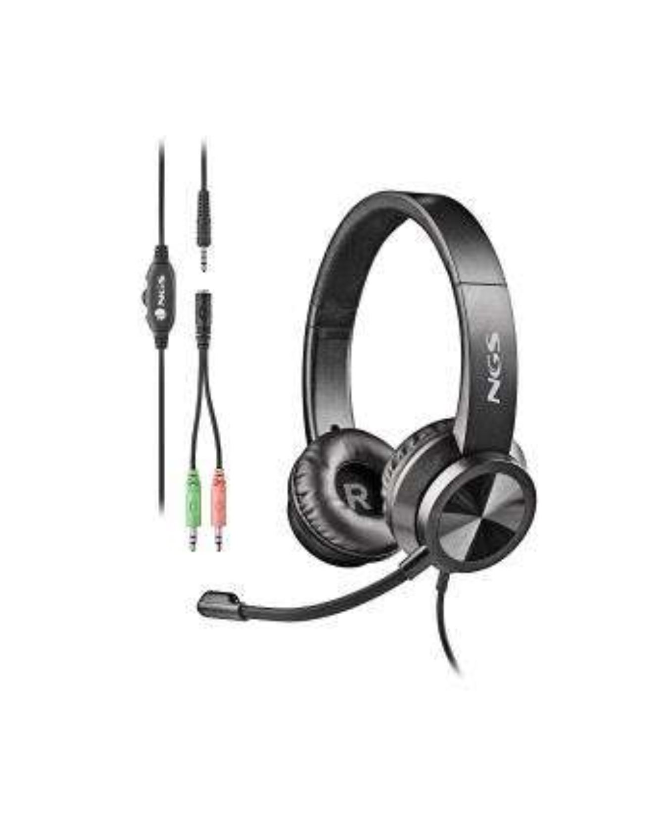 NGS MSX 11 Pro — Auriculares com Microfone Flexível, Jack 3,5 mm + Adaptador Duplo, Controlo de Volume