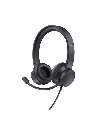 Trust Ayda — Auriculares Supra-aurais com Microfone Abatível (Mute), Controlo de Volume na Concha e Jack 3,5 mm (PC/Portátil)