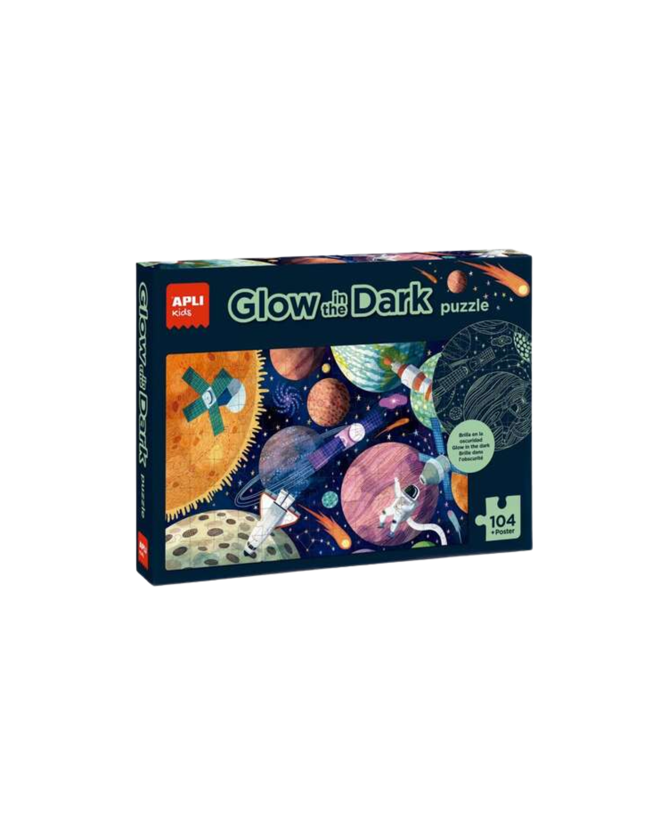 Apli Puzzle Fluorescente Sistema Solar 104 Peças “Glow in the Dark”