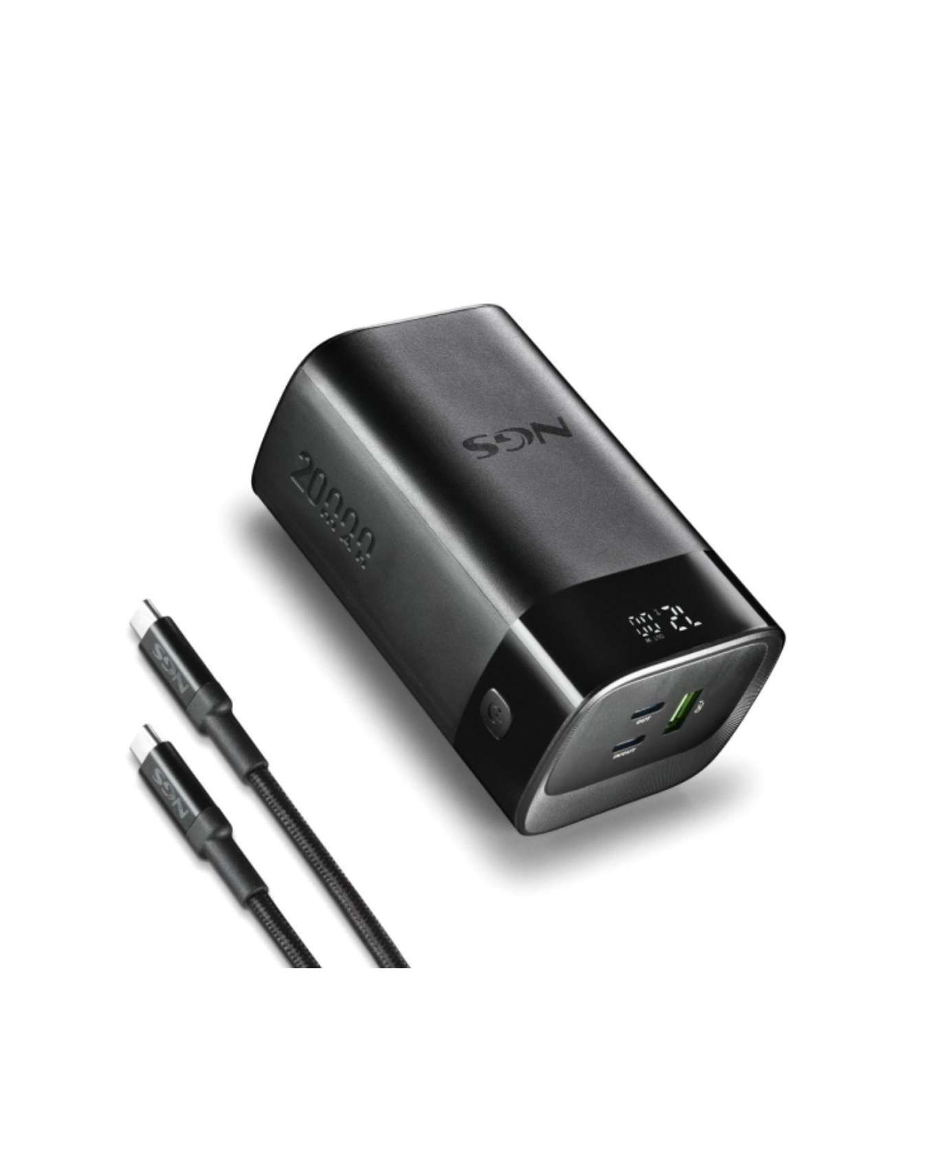 TWIX 20 — Power Bank 20.000 mAh com Ecrã LED, PD 65 W p/ Portátil + USB-C 20 W + USB-A QC/SCP (385 g)