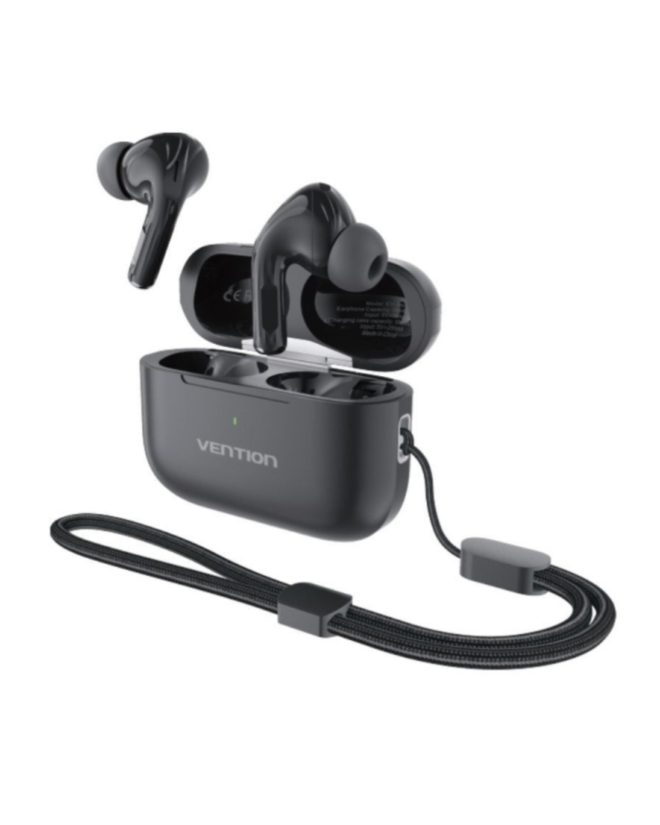 Vention ECHO LITE E11 — Auriculares True Wireless Bluetooth 5.4 (SBC/AAC), 6h + Estojo 30h, USB-C, IPX4 (Preto)
