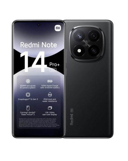 Xiaomi Redmi Note 14 Pro+ 5G Dual Sim 8GB RAM 256GB - Midnight Black