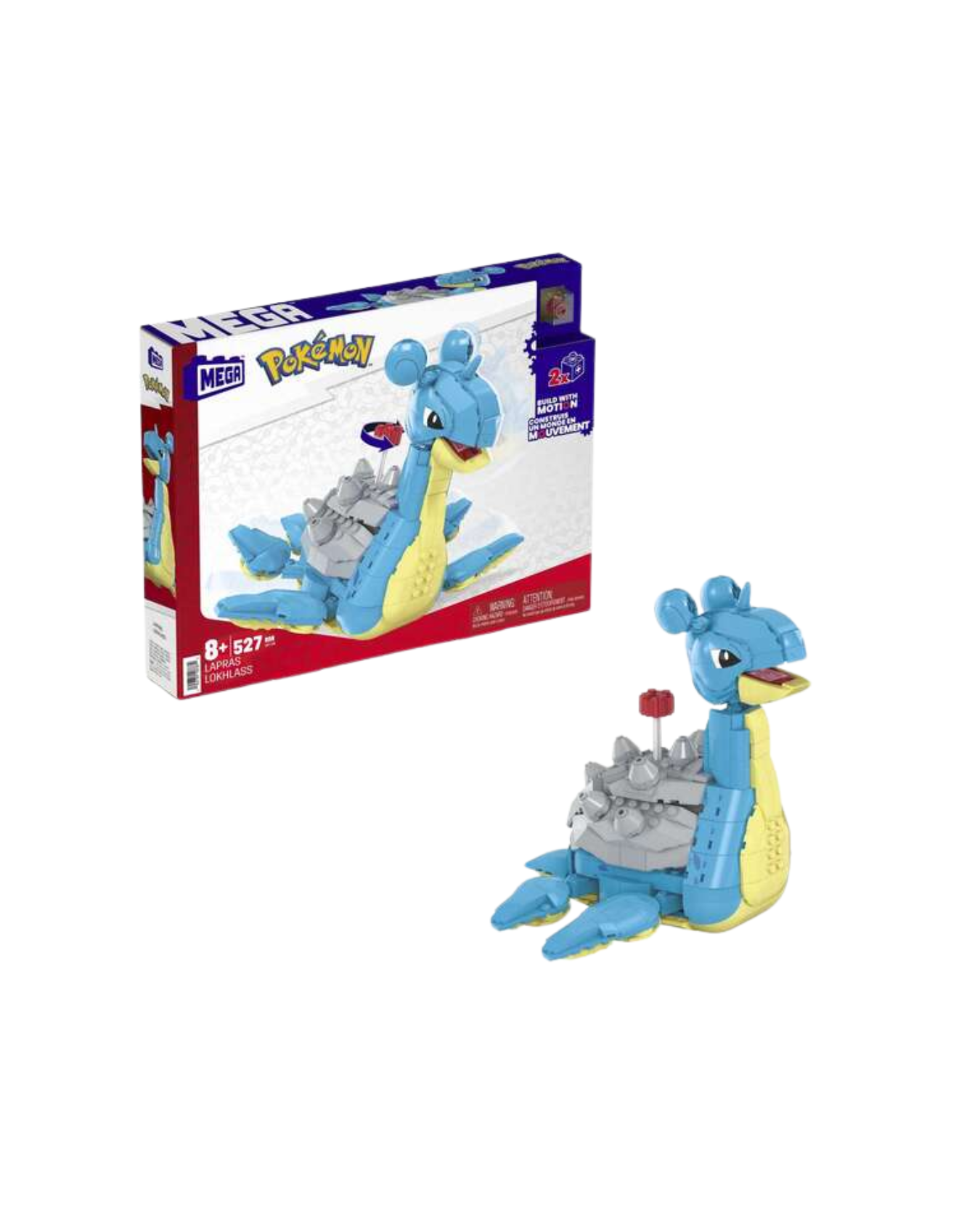 Mattel Mega Construx Wonder Builders — Pokémon Lapras (527 peças, ~20 cm) – Figura de Construção