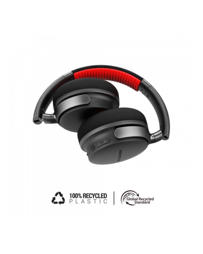 Auscultadores Bluetooth 5.3 (Circum-aurais) — IPX5, 50 h, Deep Bass, Rádio FM, microSD 128 GB, Almofadas Laváveis (Preto)