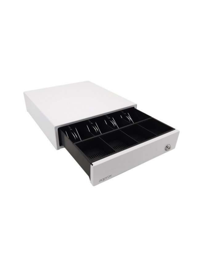 Approx APPCASH33 — Gaveta Porta-Moedas Compacta (RJ11), 12 V, Abertura Automática/Manual, Chave 3 Posições, 4 Notas + 4 Moedas (335×360×100 mm)