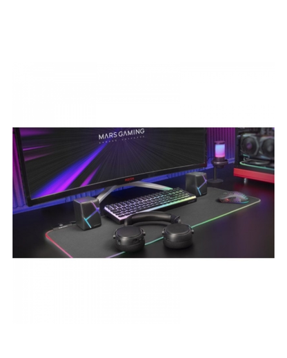 Colunas Compactas 10 W com RGB Flow, Drivers Invertidos, Controlo de Volume, USB + Jack 3,5 mm