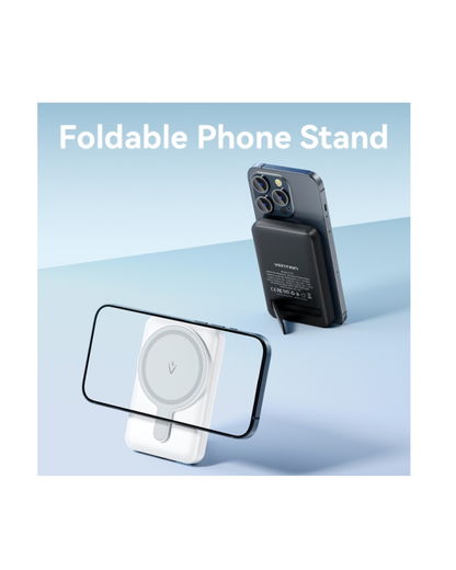 Vention PowerBank Magnético 5.000 mAh — Wireless 15 W, USB-C (In/Out) até 20 W, Ecrã Luminoso