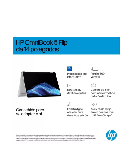 HP OmniBook 5 Flip 14-fp0000np — i7-150U / 16GB / 1TB SSD / 14" Tátil (PT)