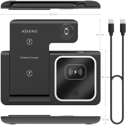 Base de carga Wireless Aisens 15W - Preto