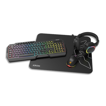 Pack Gaming Krom Kenta/ Teclado RGB + Rato + Tapete de Rato + Auriculares