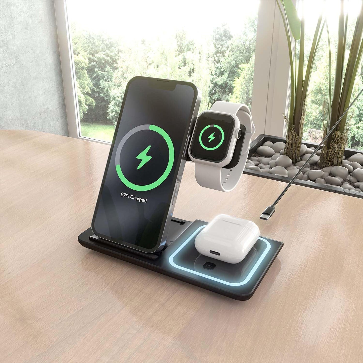 Base de carga Wireless Aisens 15W - Preto