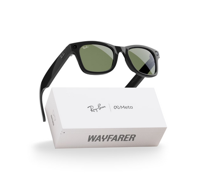 Ray-Ban Meta Wayfarer Gen1 AI Glasses - Shiny Black/ Green