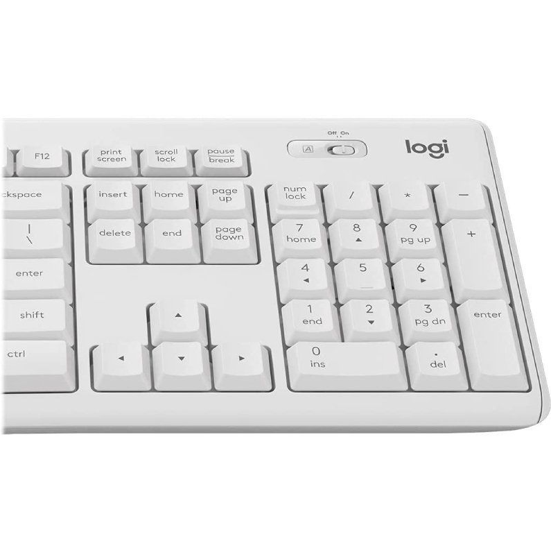 Teclado e Rato Wireless Logitech Silent Touch MK295 - Branco