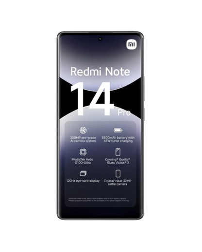 Xiaomi Redmi Note 14 Pro 5G Dual Sim 12GB RAM 512GB - Midnight Black