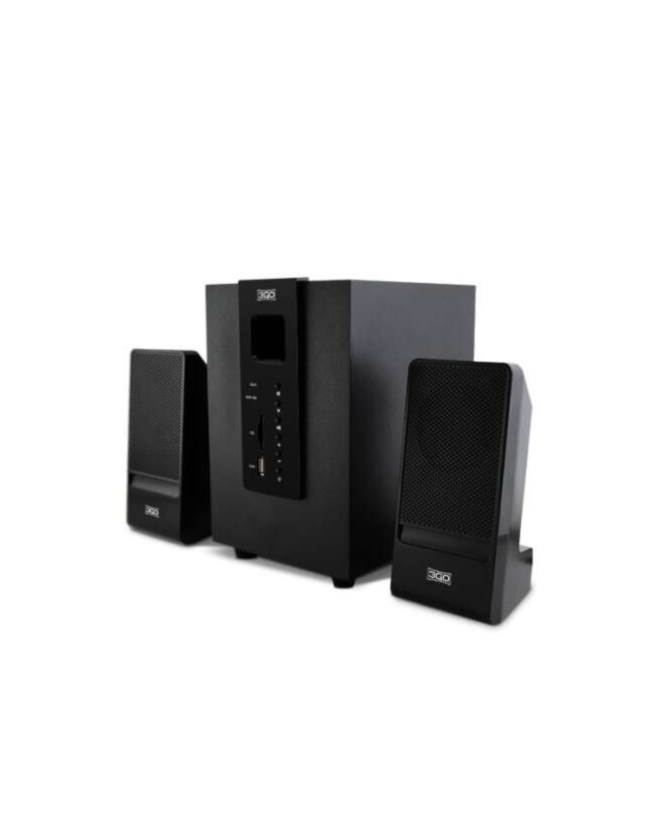3Go Y650 — Sistema de Colunas 2.1 com Subwoofer, 20 W RMS (40 W PMPO), USB/SD, Rádio FM e Comando