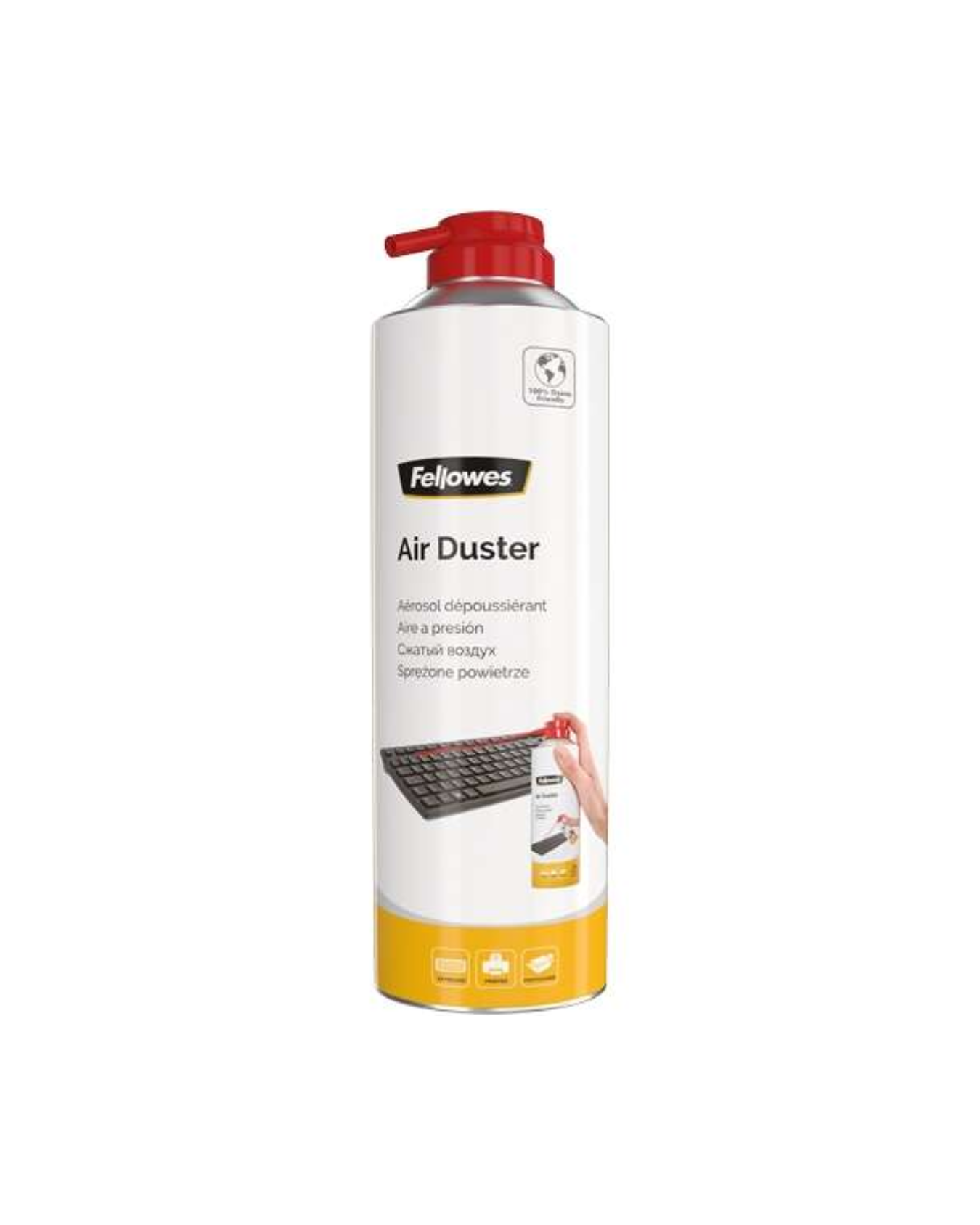 Fellowes Spray de Ar a Pressão 400 ml – Limpeza de Teclados, Impressoras e Eletrónica