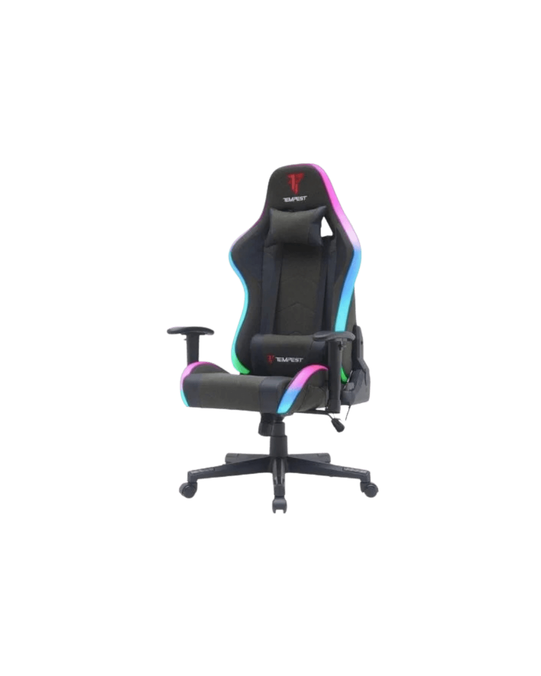 Cadeira Gaming Tempest Glare RGB: Tecido Respirável e Iluminação Imersiva em Preto - Bee Store